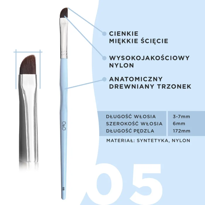 OKO – PROFESSIONAL SYNTHETIC BRUSH | Pensula medie tesita #5 - imagine 2