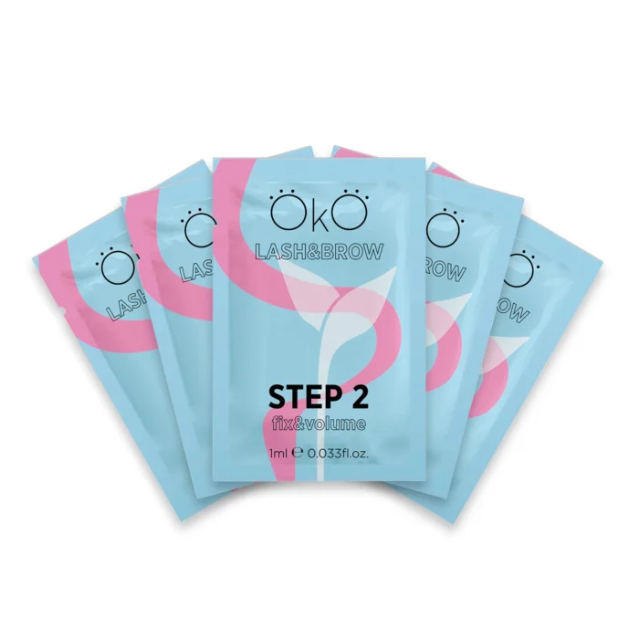 OKO - STEP 2 FIX&VOLUME | Solutie laminare Gene & Sprancene (5 plicuri) - imagine 2