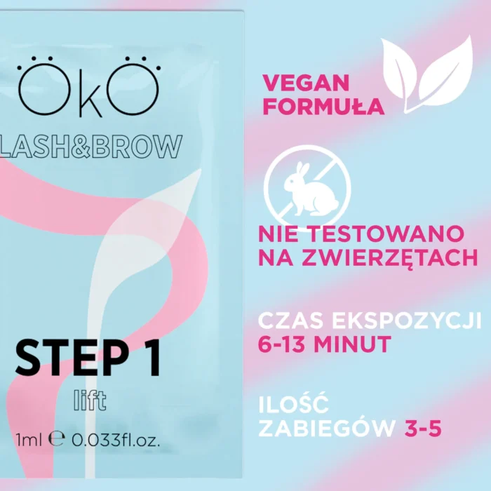OKO - STEP 1 LIFT | Solutie laminare Gene & Sprancene (5 plicuri) - imagine 3