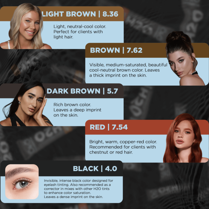 OKO - H2O LIQUID HYBRID TINT LIGHT BROWN 8.36 | Vopsea sprancene si gene (MARO DESCHIS 8.36) - imagine 3