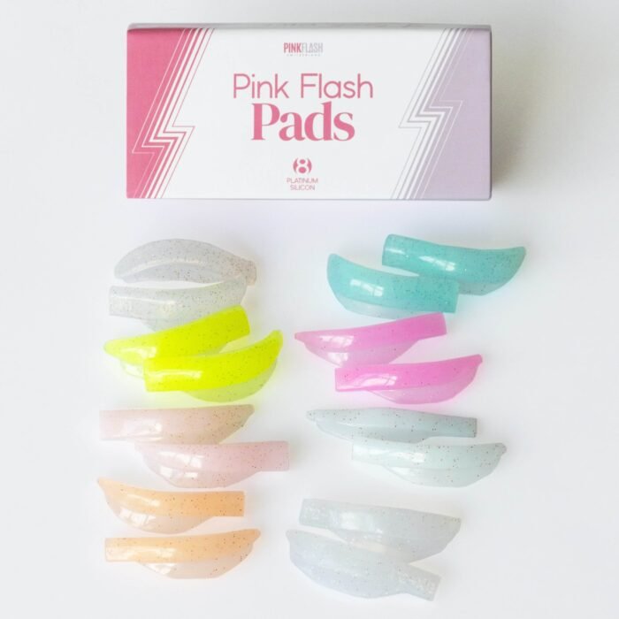 PINK FLASH - PLATINUM SILICON PADS | Bigudiuri laminare gene (8 PERECHI) - imagine 3