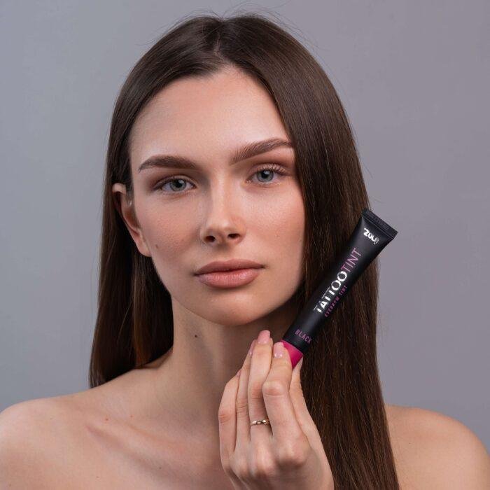 ZOLA - TATTOO TINT | Vopsea sprancene si gene (DARK GREY) - imagine 5