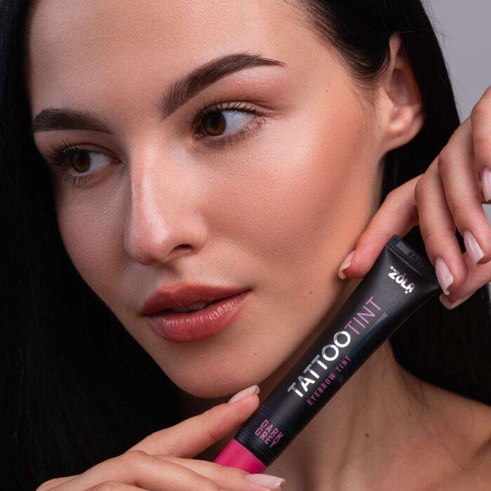 ZOLA - TATTOO TINT | Vopsea sprancene si gene (DARK GREY) - imagine 3