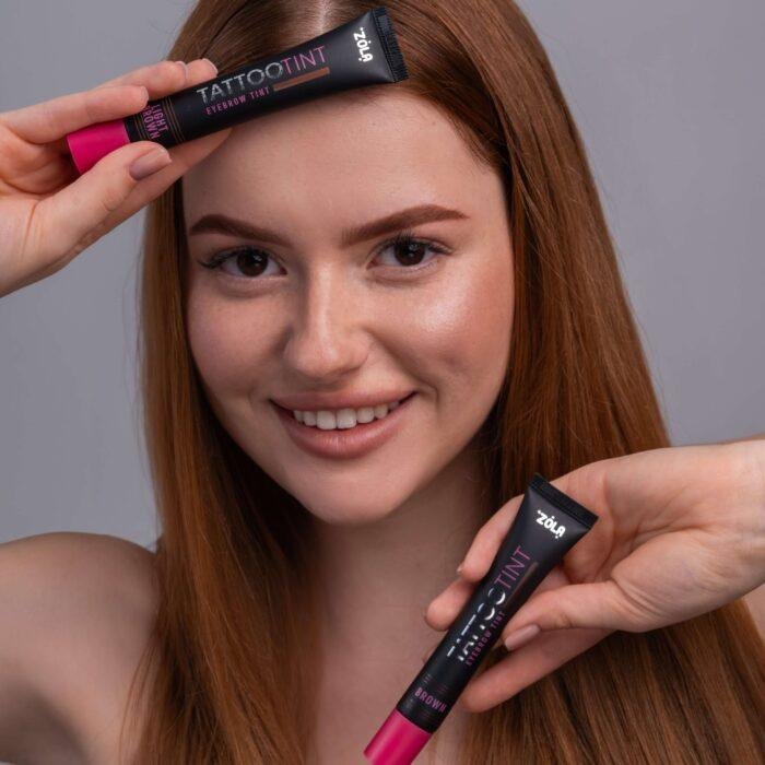 ZOLA - TATTOO TINT | Vopsea sprancene si gene (DARK GREY) - imagine 4