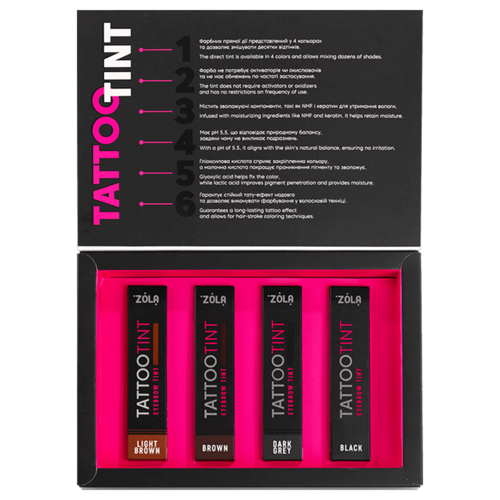 ZOLA - TATTOO TINT | Vopsea sprancene si gene (SET) - imagine 2