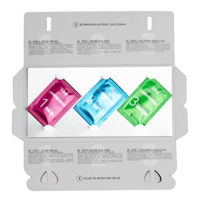 ZOLA - CLASSIC SYSTEM COLOR LAB | Set laminare sprancene&gene (3plicuri x 1ml) - imagine 2