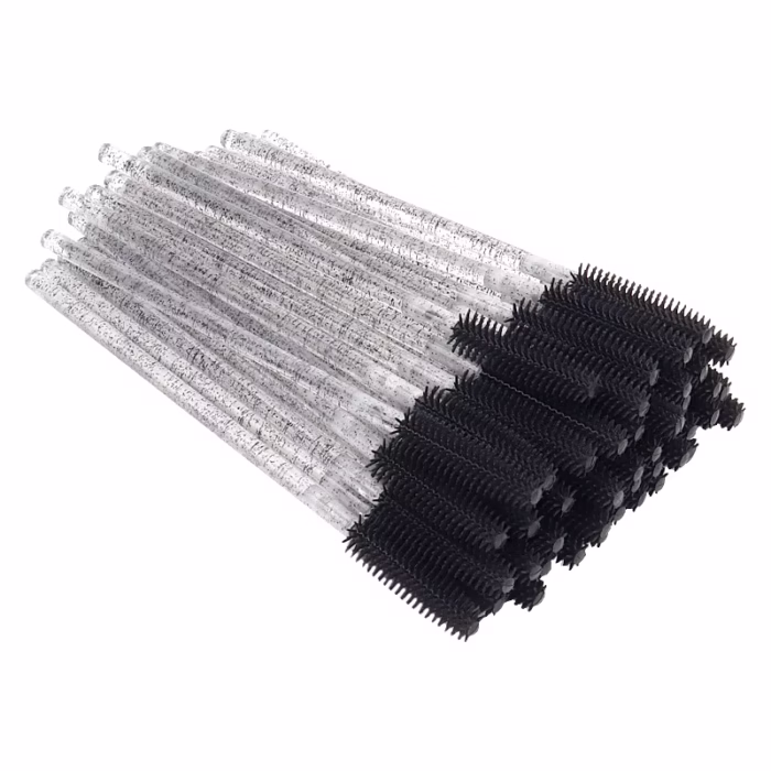 Periuțe Silicon Mascara de unică folosință pentru extensii de gene și sprâncene (50 buc) (PERIE SILICON / CRYSTAL) - imagine 3