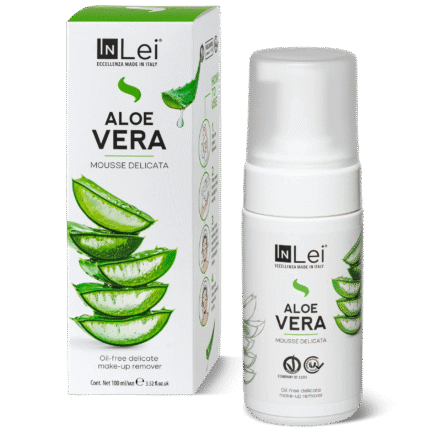 INLEI - MOUSSE ALOE VERA | Spuma sampon demachiant gene, sprancene si fata (100ml)