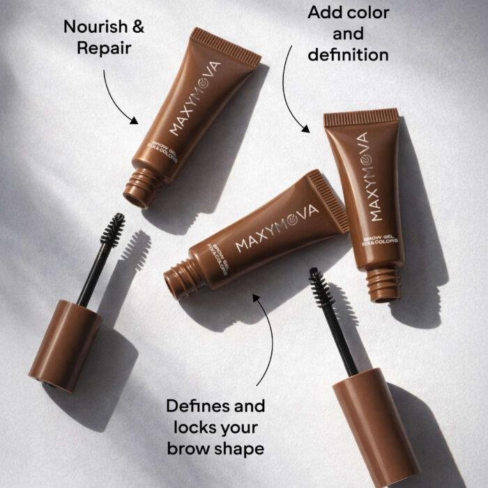 MAXYMOVA - MINI BROW GEL FIX&GO | Gel fixare sprancene (MOKA) 2,5ml - imagine 3