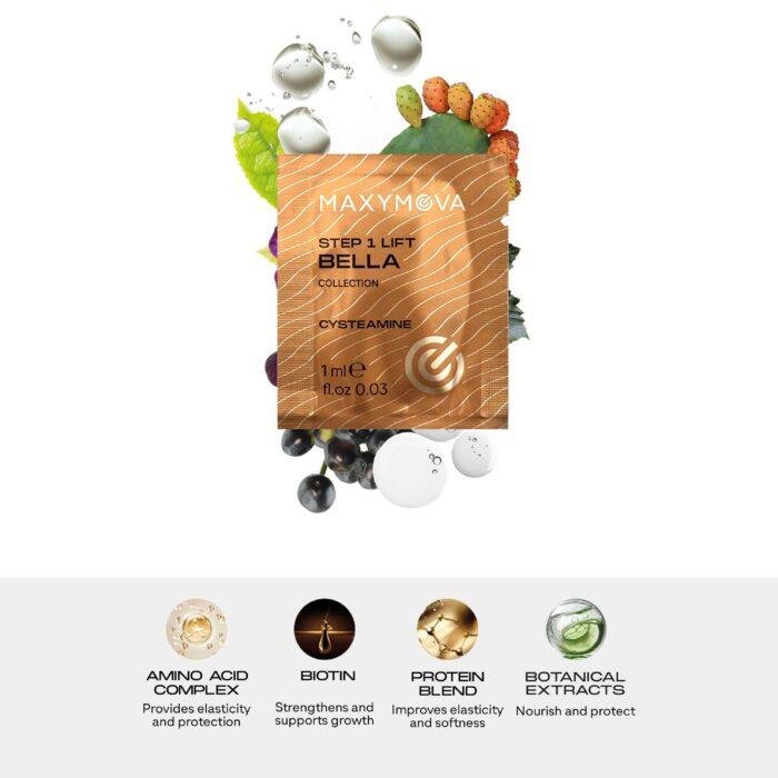 MAXYMOVA - BELLA COLLECTION STEP 1 LIFT | Solutie laminare gene si sprancene (CYSTEAMINE, 10x1ml) - imagine 2